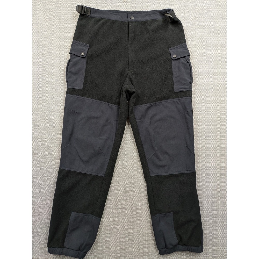 Cabela's Snow Pants Mens Large Black Fleece Cargo Adjustable Waist Winter